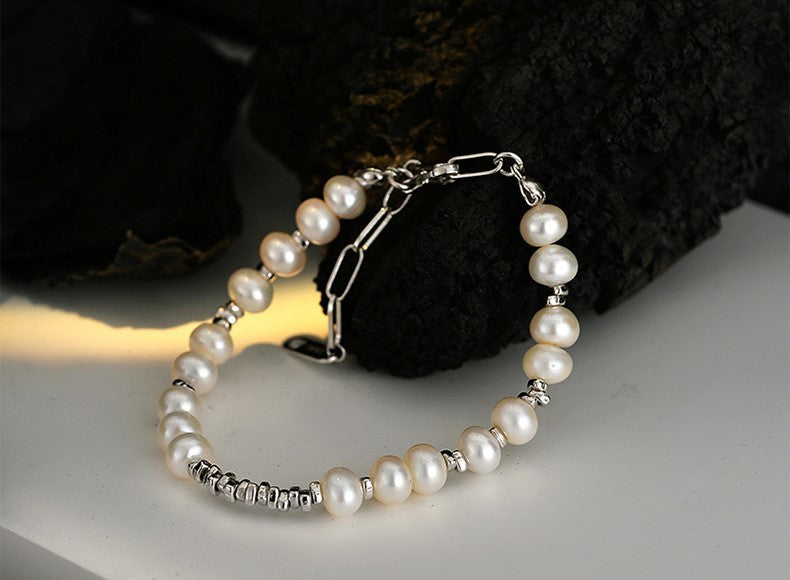 Bratara din Argint Reins cu perle de apa dulce, vedere detaliata per ansamblu, 02R01-0013