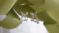 Cercei din Argint Reins cu pietre semi-pretioase Enamel si Zircon Albastru - Ice Butterfly, vedere detaliata, 03R01-0015
