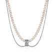 Colier din Argint Reins, cu perle naturale de apa dulce – Silver Pearl, vedere pe fundal alb, 01R01-0011